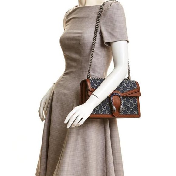 Gucci Small Dionysus Shoulder Bag in Blue and Ivory GG NEW WITH DUST BAG - Picture 5 of 5